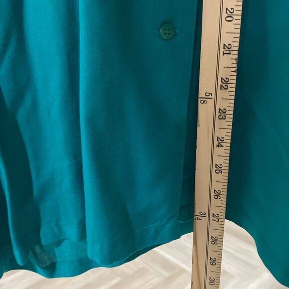 Vintage 1980s Batwing Teal Oversized Blazer Blouse Size S - Picture 6 of 7